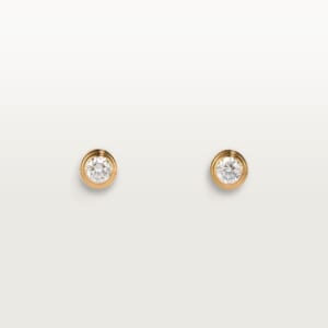 カルティエ ダムール イヤリング、ブリリアントカット ダイヤモンド2石、ミディアムモデル