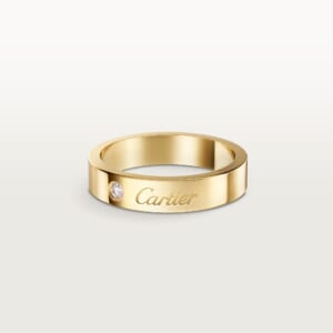 C ドゥ カルティエ ウェディングリング、幅4mm、ダイヤモンド1石