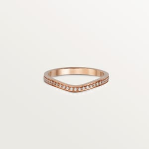 バレリーナ ウェディングリング、幅2mm、セミパヴェセッティング