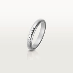 C ドゥ カルティエ ウェディングリング、幅3mm、ダイヤモンド1石