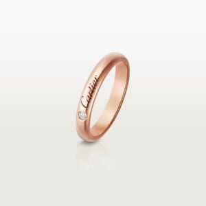 C ドゥ カルティエ ウェディングリング、幅3mm、ダイヤモンド1石