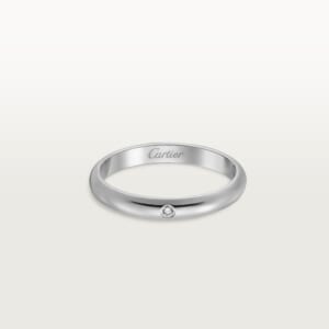 1895 ウェディングリング、幅2.6mm、ダイヤモンド1石