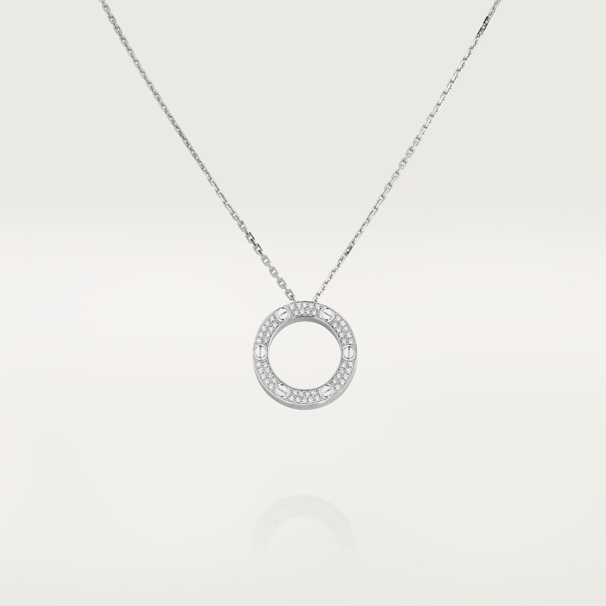 LOVE ペンダント、パヴェセッティング