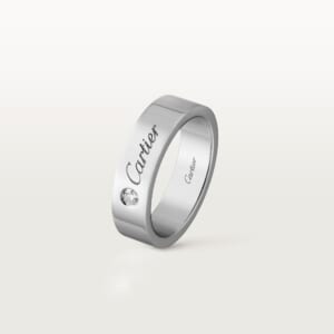 C ドゥ カルティエ ウェディングリング、幅5mm、ダイヤモンド1石