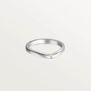 バレリーナ ウェディングリング、幅2mm、ダイヤモンド3石