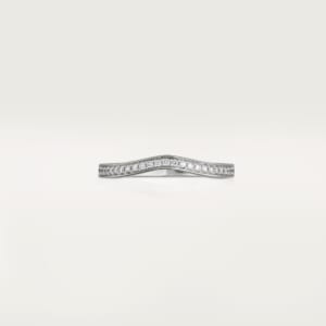 バレリーナ ウェディングリング、幅2mm、セミパヴェセッティング