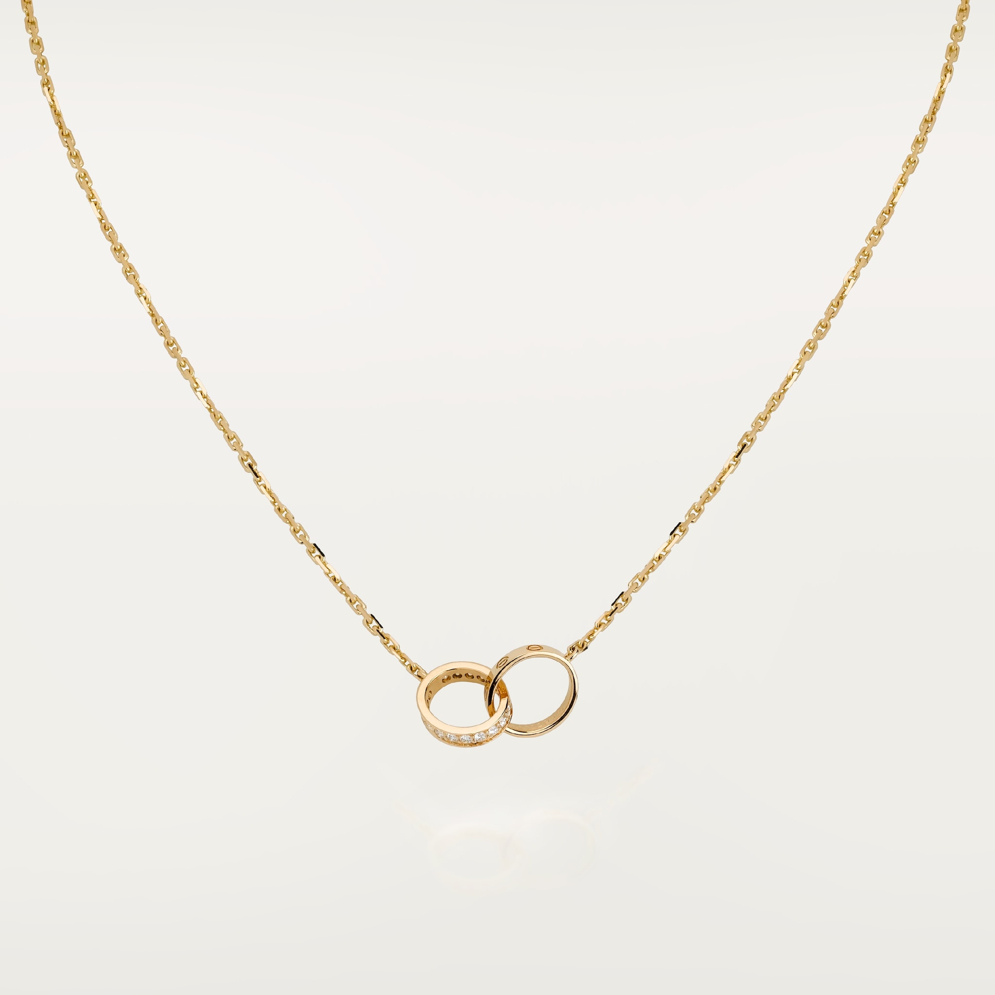 LOVE ペンダント、セミパヴェセッティング