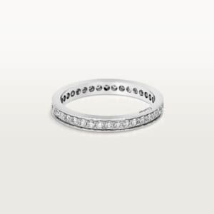 バレリーナ ウェディングリング、幅2.4mm、パヴェセッティング